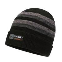 Bonnet tricoté en laine chaude et douce, style coréen, jacquard uni à motif lettre, bonnet d'hiver pas cher, vente en gros
