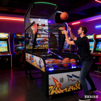 Machine d'arcade de basketball pliable certifiée CE, à monnayeur, équipement de divertissement sportif d'intérieur