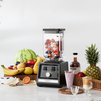 RANBEM Elektrische 1800ml Capaciteit Commerciële Huishoudelijke 5-Snelheden Variabele Snelheid Drukknop Smoothie Blender met Zuiver Koperen Motor
