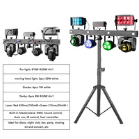Barra de Luces Portátil 5 en 1 Gig Bar Move Head Beam Derby, Iluminación para DJ, Láser, Estroboscópico, Efecto de Luz Par, Soporte para Cabeza Móvil, Barra T para Escenario DJ