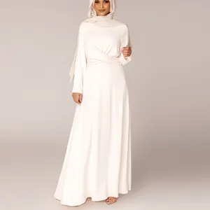 Premium Islamic Clothing Prayer Traditional O Neck Long Sleeves Muslim Dress Dubai Femmes Robe Musulmane