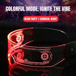 Gafas de Visor Luminosas de Neón con Marco de PC Estilo Punk, Gafas LED Multimodo Brillantes para Fiestas, Carnavales y Eventos de Club, Venta al Por Mayor - Product Image 2