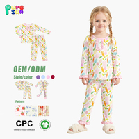 Pyjamas pour enfants en coton biologique 100% personnalisés Puresun, imprimés de dessins animés, ensembles de vêtements de nuit pour enfants, pyjamas en bambou pour filles d'été