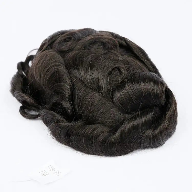 Base Australiana n. ° 1B para hombres, tupé de Color negro Natural, cabello indio fino, peluca, Base de PU, Unidad de cabello