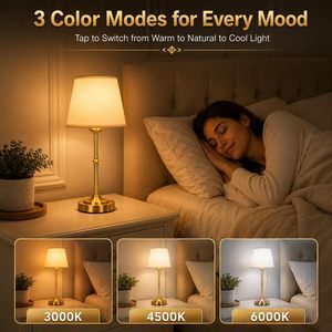 Lámpara de Mesa LED de Tela Recargable de Lujo, Inalámbrica, con Control Táctil, Moderna, Portátil, para Decoración del Hogar, Luz Cálida para Escritorio - Product Image 3