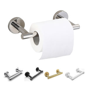 Soporte de papel higiénico Soporte de pared, soporte de rollo de papel higiénico pivotante de doble poste de acero inoxidable para baño, dispensador de papel higiénico - Product Image 1