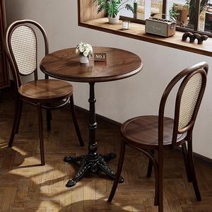 Silla de Madera de Roble Macizo con Base Tallada y Bandeja, Muebles Vintage para <span class=keywords><strong>Restaurante</strong></span>, Resistentes, para Cafetería - Product Image 1