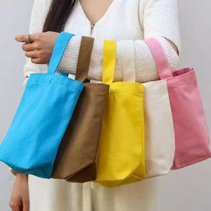 Bolsa de Mano de Lona de Algodón Plegable Ecológica al por Mayor para Mujer, Mini Bolsa de Compras Reutilizable con Diseño Personalizado y Logotipo - Product Image 1