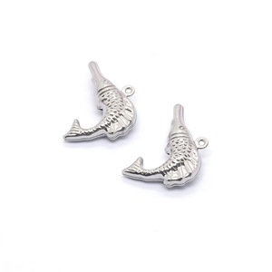 Pendentifs en forme de poisson en acier inoxydable pour la fabrication de bijoux DIY, 2 styles, petite taille, finition polie, composants de bijoux - Product Image 5