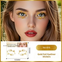 Autocollants de maquillage pour les yeux personnalisables avec logo doré, autocollants de maquillage de scène, autocollants pour eye-liner européens-américains, autocollants de tatouage