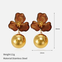 Boucles d'oreilles florales en acier inoxydable et titane Gaovo pour femmes, bijoux de mode minimalistes de luxe résistants au ternissement