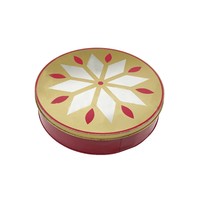 Boîte ronde en fer blanc Mooncake avec couvercle relevable pour emballage alimentaire et métallique durable et élégant