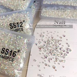 Transparent AB 1440 coloré <span class=keywords><strong>petit</strong></span> rond dos plat strass transparents bricolage Nail Art diamants décorations - Product Image 1