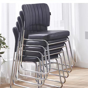 Modern Stackable Meeting Room Reception Leather <strong>Office</strong> Conference <strong>Chair</strong> with Stainless Legs <strong>Green</strong> Meeting <strong>Chairs</strong> - Product Image 2