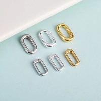 Personnalisé 925 Sterling Silver Rectangle Ressort Pousser Porte Bijoux Fermoir Trombone Clip Fermoir Ovale Bijoux Résultats Composants