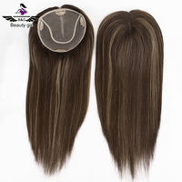 Topper Rambut Mono Ringan 6x6.5 Inch, Bernapas dan Tak Terlihat, untuk Wanita Berambut Tipis, Swiss Lace Mono Topper