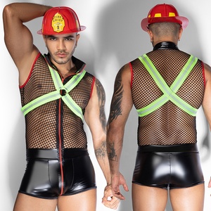 Halloween Adulto Hombres Sexy Ropa Interior Fantasía Mono Sexy Hombres Bombero Disfraz para Juegos - Product Image 1