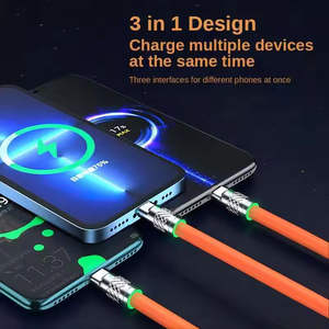 <span class=keywords><strong>Cable</strong></span> <span class=keywords><strong>de</strong></span> carga 2025 120W 3 en 1 Versátil Cobre puro Interior Aleación <span class=keywords><strong>de</strong></span> zinc Fuera <span class=keywords><strong>de</strong></span> un imprescindible para los amantes <span class=keywords><strong>de</strong></span> la carga rápida - Product Image 4