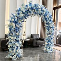 2,4m Weiß-Blauer Rosenbogen Florale Rasen-Hochzeitsdekoration Künstliche Hortensien-Rosen-Blumengitter-Modell