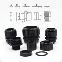 Passe-câble étanche IP68 PG7 pour câbles de 3-6,5 mm, PG9, PG11, PG13,5, PG16, PG19/21, connecteur en nylon plastique blanc/noir