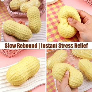 Balle anti-stress en forme d'arachide pour la relaxation et le soulagement du stress, jouet de décompression à presser et à rebondir - Product Image 4