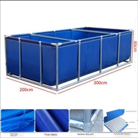 Grand réservoir de pisciculture extérieur Offre Spéciale mobile Équipement d'étang à poissons en toile carrée Cadre en métal avec haute visibilité