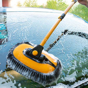 Sikat Cuci Mobil Gagang Paduan Logam Handuk Mikrofiber Tongkat Ekstensi-Kit Pembersih Penghilang Salju Efisiensi Tinggi untuk Roda Mobil Luar Ruangan - Product Image 2
