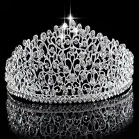 Mahkota Hitam Retro Mahkota 6 "Kue Ulang Tahun Putri Kristal Tiara dan Ikat Kepala Mahkota untuk Pesta Pernikahan Perempuan