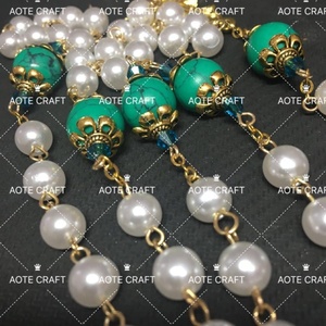 Cuentas <span class=keywords><strong>de</strong></span> Perlas <span class=keywords><strong>de</strong></span> Plástico Blancas <span class=keywords><strong>de</strong></span> 8mm al por Mayor con Turquesa Verde, Joyería <span class=keywords><strong>para</strong></span> <span class=keywords><strong>Mujer</strong></span>, <span class=keywords><strong>Rosario</strong></span> Católico Económico <span class=keywords><strong>de</strong></span> <span class=keywords><strong>Oro</strong></span> <span class=keywords><strong>de</strong></span> <span class=keywords><strong>14k</strong></span> - Product Image 2