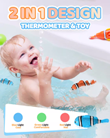 Termometer ikan Robot interaktif, mainan berenang dengan tampilan suhu LED, pengisian daya USB, tahan air, desain aman