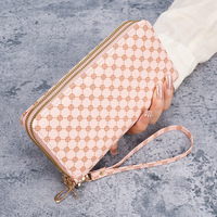 Neue große Kapazität Damen PU Leder Clutch Wallet Reiß verschluss um Telefon Geldbörse Karten halter Organizer Wrist let Wallets für Frauen
