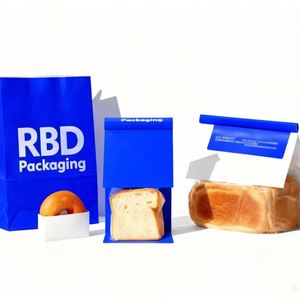 Wholesale Custom Printed Logo Bakery Food Grade Packaging Brown Kraft Paper Reusable Bread <b>Bag</b> with Plastic Window - Product Image 5
