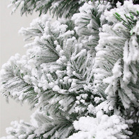 Arbre de Noël artificiel floqué blanc en PVC, 1,2m-2,4m, base métallique, pour décoration intérieure/extérieure, événements et fêtes, vente en gros