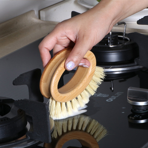 Masthome Bamboo Washing Wood Dish <strong>Brush</strong> Washer Annular Handle <strong>Vegetable</strong> Fruit Kitchen Cleaning <strong>Brush</strong> - Product Image 5