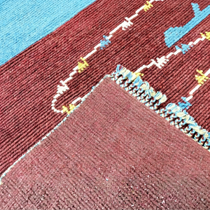 Tapis Kilim Élégant à Poils Longs en Laine/Soie, Tufté à la Main, Antidérapant, Extra Épais, Design Géométrique, Revêtement de Sol Haut de Gamme pour l'Intérieur - Product Image 1