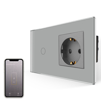 Bingoelec Home Tuya Interruptores y Enchufes Eléctricos Inteligentes WiFi de Pared con Pantalla Táctil de 1/2/3/4 Gang para la UE