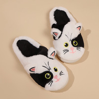 Mode féminine intérieur/extérieur chaussures en peluche dessin animé chat conception poids léger hauteur augmentant chaud semelle souple antidérapant hiver
