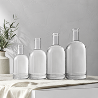 Bouteille en verre ronde de 200 ml, 375 ml, 500 ml, 750 ml pour vin et boissons, avec bouchon à vis en aluminium ROPP, rechargeable, design avec poignée