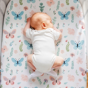 100% cotton hữu cơ cậu bé cô gái mềm mại thoáng khí bé nệm sơ sinh <span class=keywords><strong>Jersey</strong></span> nôi trang bị tấm - Product Image 4