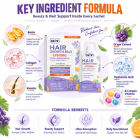 OKTW Liposomal Hair Growth Max Liquid Biotine régule le cycle capillaire, revitalise les follicules, complément liquide beauté, échantillon gratuit