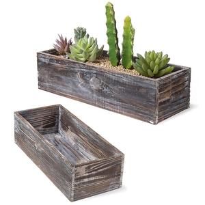 Rustic Brown Wood Nesting Succulent Planters