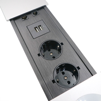 Enchufe Eléctrico Deslizante de Mesa Jiaxin Industrial 12A, Enchufe Doble USB Oculto para Conferencias, Enchufe Europeo