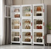 Choix Populaire : Armoire de Rangement Pliable Multi-Niveaux en Plastique avec Porte Transparente pour Vêtements de Chambre et Organisation Domestique