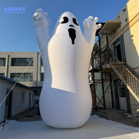 Ballon fantôme gonflable blanc de 4 m de haut, durable et pas cher, pour la décoration de parcs et pelouses d'Halloween, festival d'horreur, vente chaude