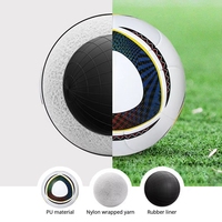 Ballon de football de taille 5 en PU thermocollé, imprimé sur mesure, pour entraînement, construction sans couture avec cuir PU souple, pour club et école.