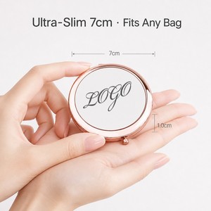 BUYWAY Travel Makeup Compact <strong>Mirror</strong> Round Foldable Double Sided 1X 2X Magnifying Handbag Purse Vanity <strong>Mirror</strong> Wholesale - Product Image 2