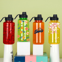 Bouteille d'eau de sport personnalisée de grande capacité 1L avec corde, sans BPA, en PS, écologique, pour adultes, vente en gros