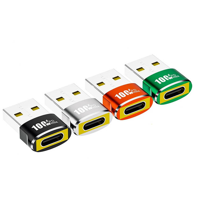 PD100W OTG USB 2.0 to Type C Adapter Type C Female to USB Male Fast Charging Data Transfer for Macbook Laptop PC Xiaomi Samsung