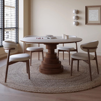 Massivholz Höhle Stein Rock Platte Esstisch Vintage Style Designer Home Restaurant Runder Esstisch Mit Plattenspieler QY-T8029