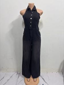 2026 Nuovo Stile Estivo Transfrontaliero: Tuta in <span class=keywords><strong>Denim</strong></span> con Colletto Risvoltato, Halter, Monopetto e Schiena Scoperta, <span class=keywords><strong>Abbigliamento</strong></span> <span class=keywords><strong>Donna</strong></span> - Product Image 5